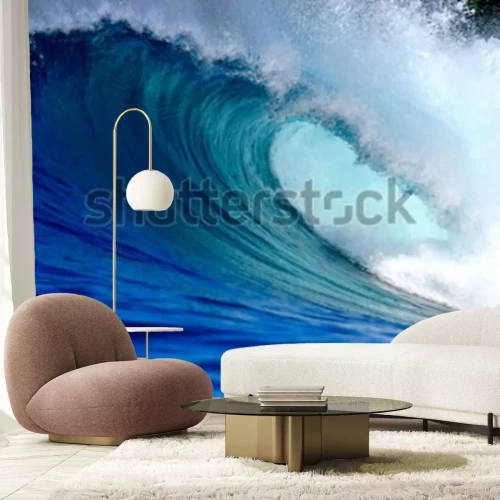 Sticker Blue surfing wave