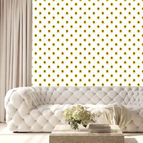 Behang Natural sunflower pattern seamless vector repeat for any web design