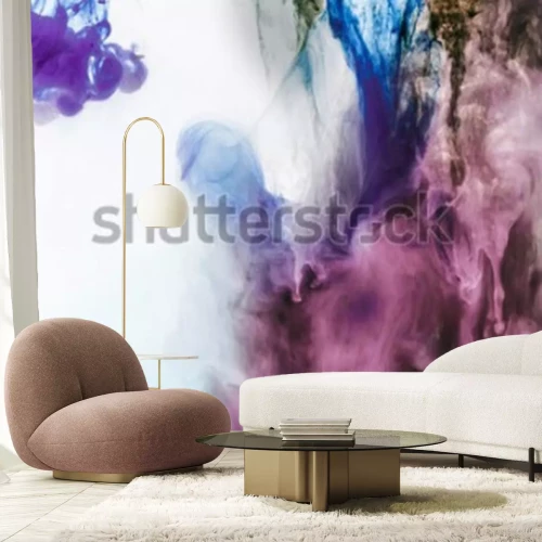 Fotobehang Mistige gekleurde rook