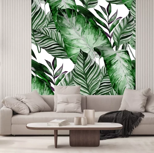 Fotobehang Groene natuur in aquarel