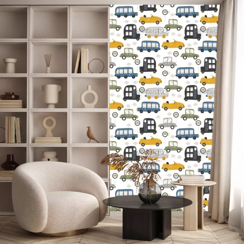 Behang Sprookjesachtige retro auto's