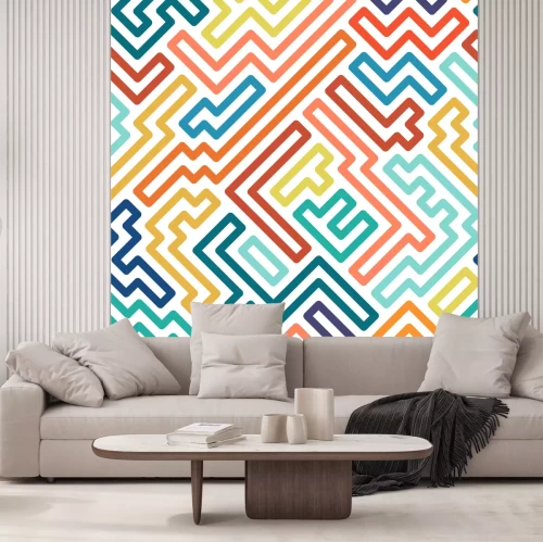 Fotobehang Gekleurde Tetris figuurtjes