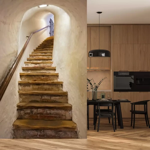 Fotobehang Trap in kasteel Kufstein in Oostenrijk