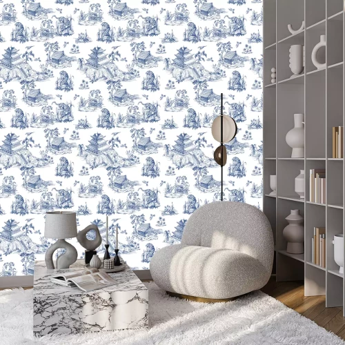 Behang Seamless pattern in chinoiserie style for fabric or interior design.