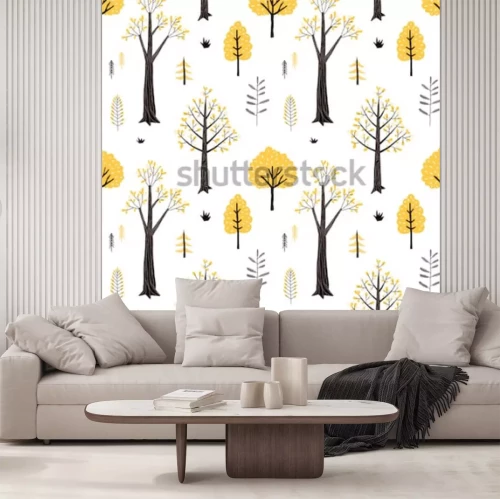 Sticker autumn forest pattern