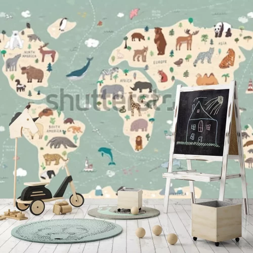 Fotobehang Dieren van alle continenten