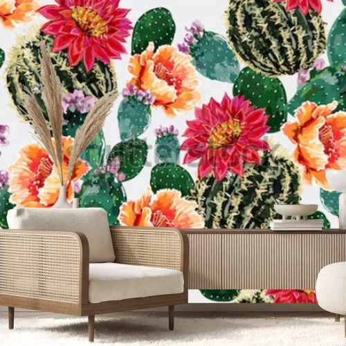 Sticker Bloemen met cactussen