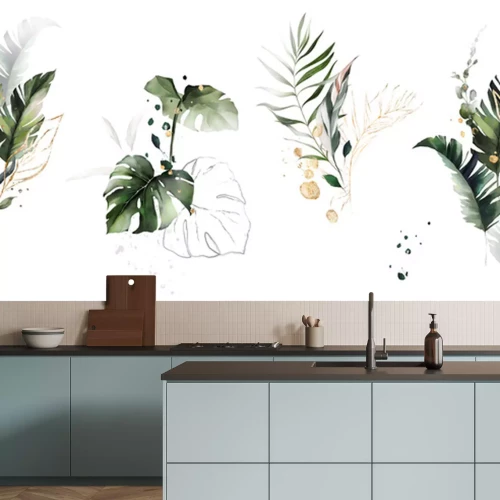 Sticker Illustraties met exotische bladeren