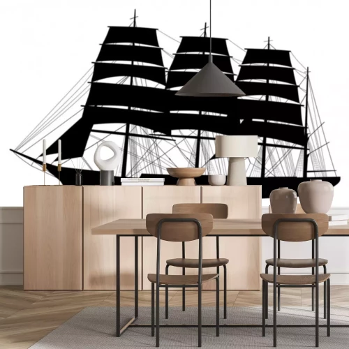 Sticker Zeilboot Silhouette Schip