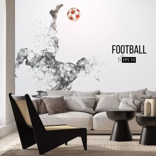 Sticker Dynamische compositie met een voetballer