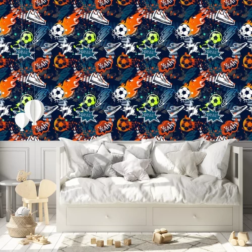 Behang Jeugd voetbal symbolen