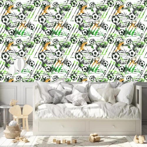 Behang Jeugd grunge voetbal thema