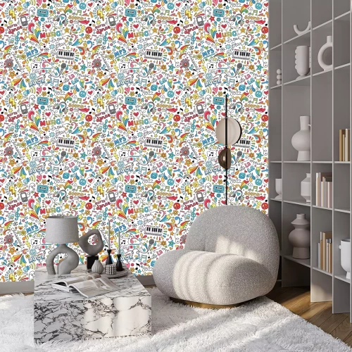 Behang notebook doodle patroon sm