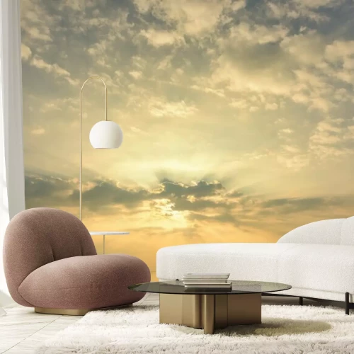 Fotobehang  Beautiful sunset on the ocean.