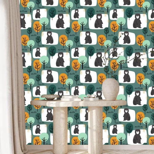 Behang Schattige berenwelpen in het bos