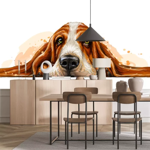 Sticker Basset-hond het rusten