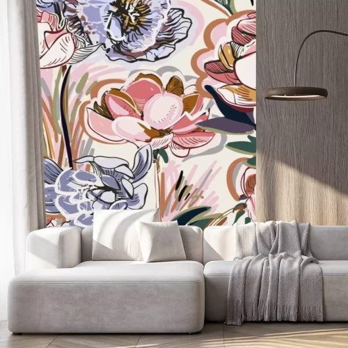 Sticker Kleurrijk bloemenpatroon