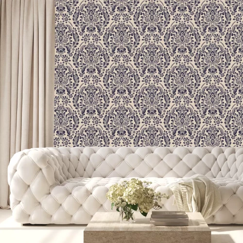 Behang Vector damask seamless pattern element. Classical luxury old fashioned damask ornament, royal victorian seamless texture for wallpapers, textile, wrapping. Exquisite floral baroque template.