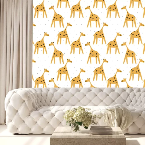 Behang Schattige dieren voor kinderen op een witte achtergrond