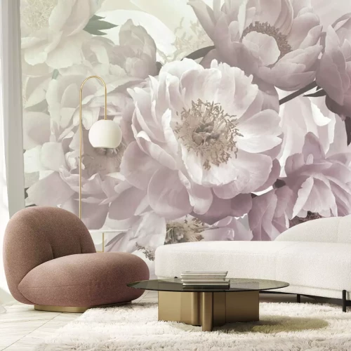 Fotobehang Vintage pioenrozen