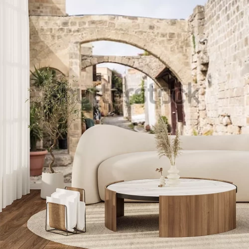 Fotobehang Middeleeuwse straat op Rhodos, Griekenland