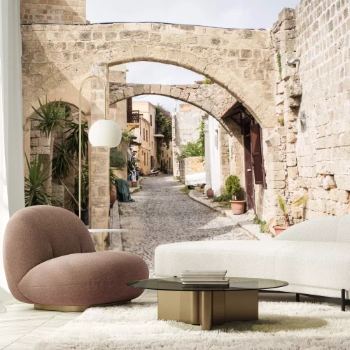 Fotobehang Middeleeuwse straat op Rhodos, Griekenland