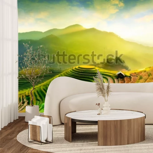 Fotobehang Rijstveld