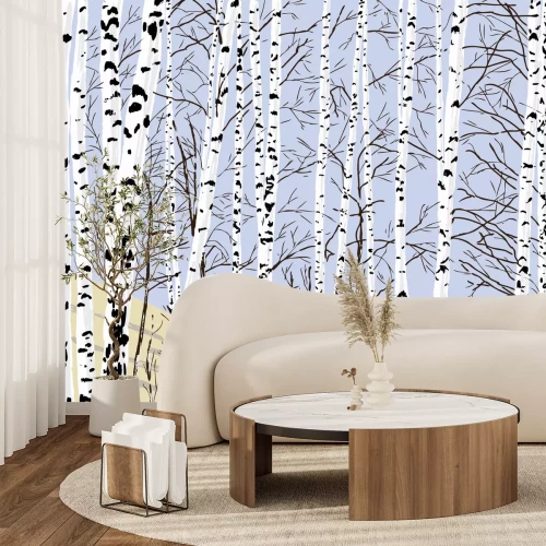 Sticker Birch grove in the spring