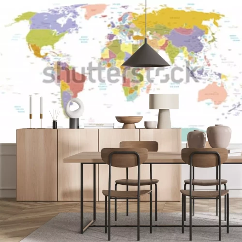 Sticker High Detail World map.All elements are separated in editable layers clearly labeled. Vector
