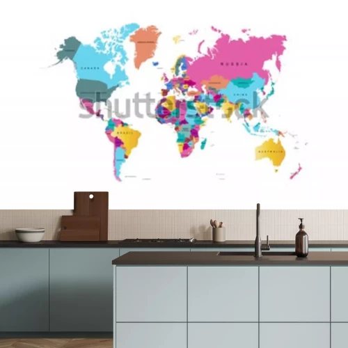 Sticker Color world map vector