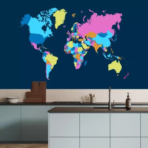 Sticker Color world map vector
