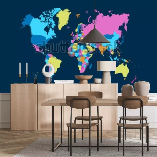 Sticker Color world map vector