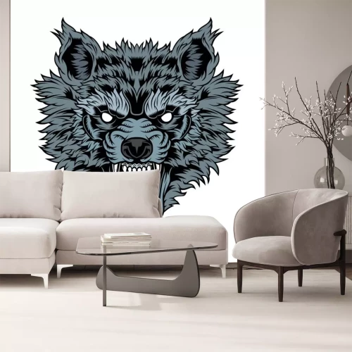 Sticker Head of a growling wolf.