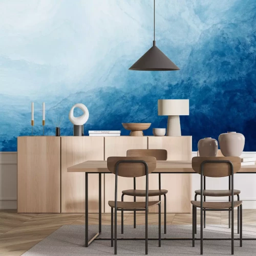 Fotobehang Blauwe aquarel textuur