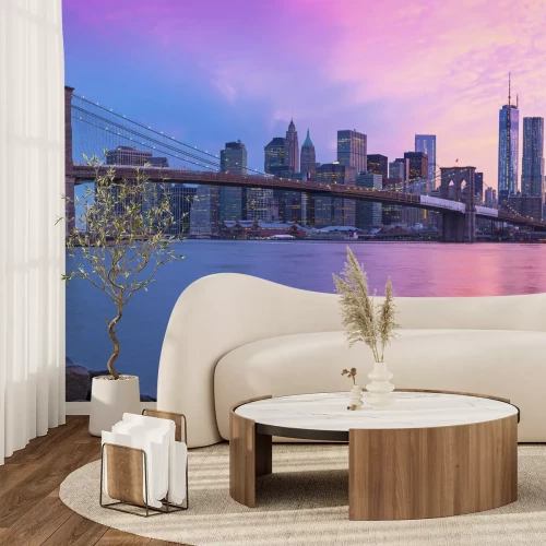 Fotobehang New York City Manhattan panorama at sunset 