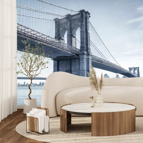 Fotobehang Uitzicht op de Brooklyn Bridge in New York