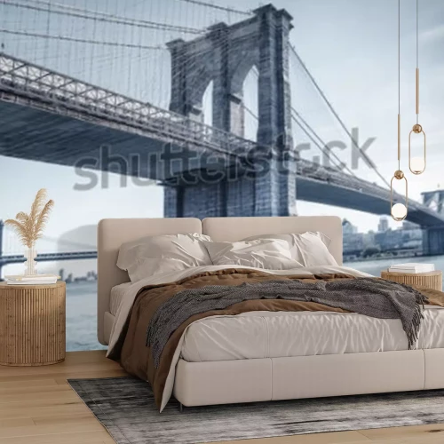 Fotobehang Uitzicht op de Brooklyn Bridge in New York