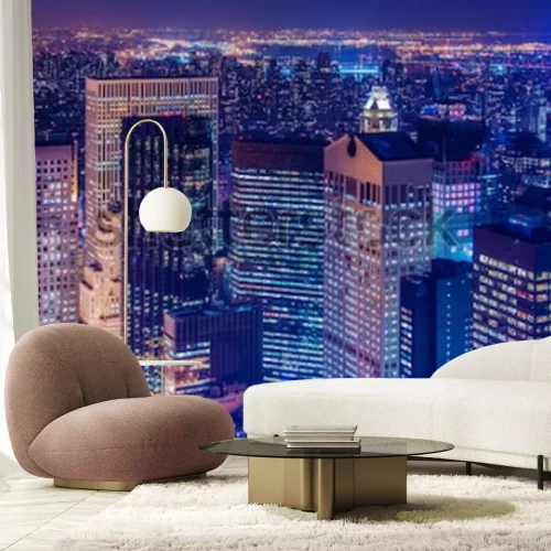Fotobehang New York bij nacht