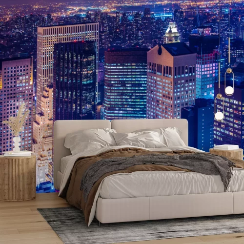Fotobehang New York bij nacht