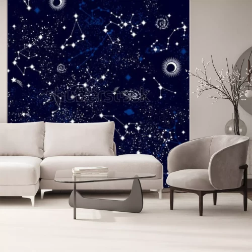 Sticker Outer space for children graphics met sterrenbeelden