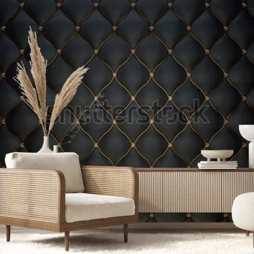 Fotobehang Imitatie van zwart gewatteerd materiaal