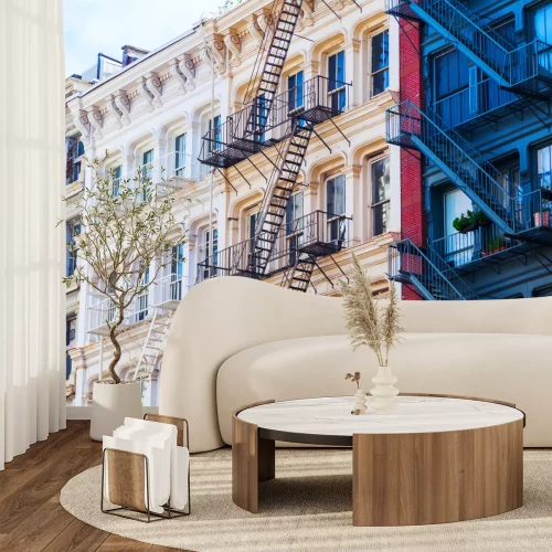 Fotobehang Huurkazernes in New York en de stad