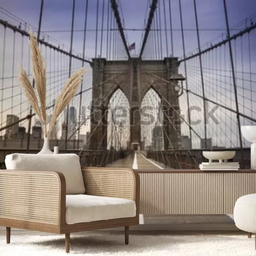 Fotobehang magnificent  view of Brooklyn Bridge