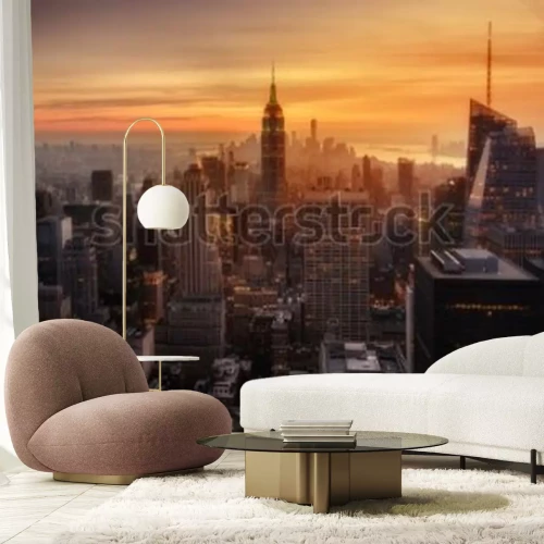 Fotobehang Luchtfoto van wolkenkrabbers in New York