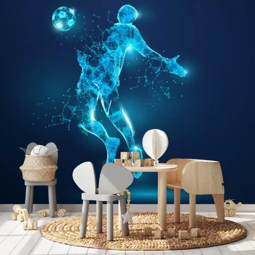 Sticker Voetbal futuristische graphics