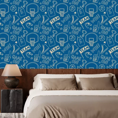 Behang basketball pattern seamless design graphic