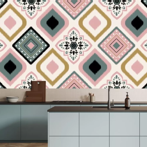 Sticker Ornament in Afrikaanse stijl in moderne kleuren