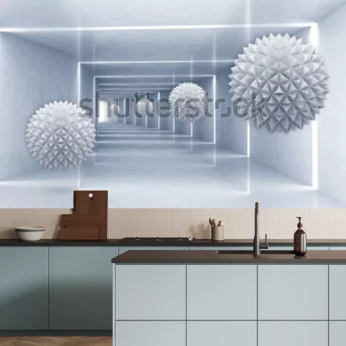 Fotobehang Kristallen ruimtelijk effect