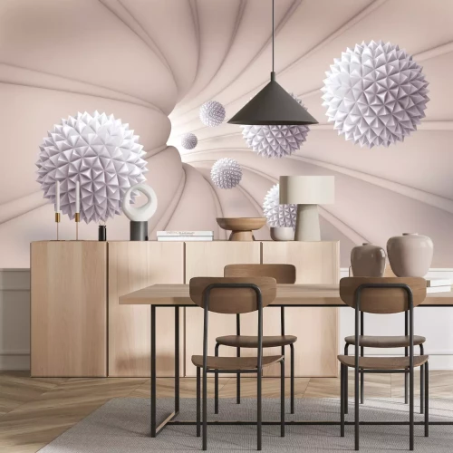 Fotobehang Kristallen ruimtelijke bollen