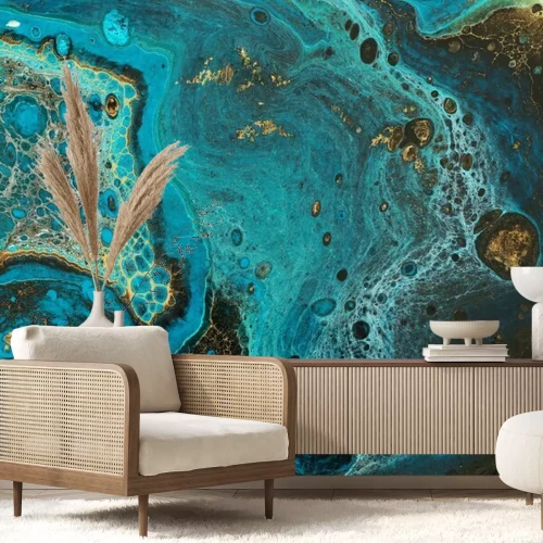 Fotobehang Turkoois verven